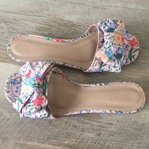 Anthropologie | Raphaella Booz floral bow sandals